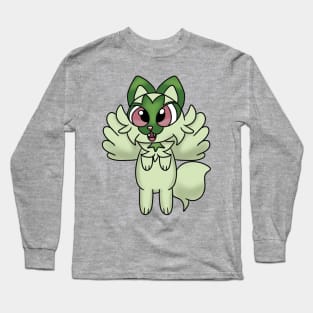 Flying Green Cat Long Sleeve T-Shirt